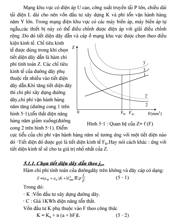 Chọn tiết diện dây theo chỉ tiêu kinh tế - 1