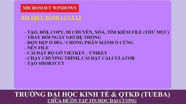 Tin học đại cương 1.1 + 1.2