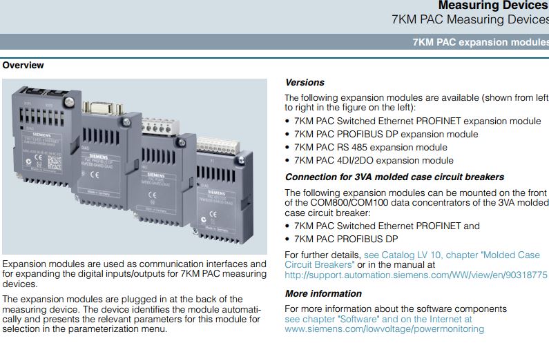 Tài liệu module 7KM PAC manual pdf Sentron Siemens