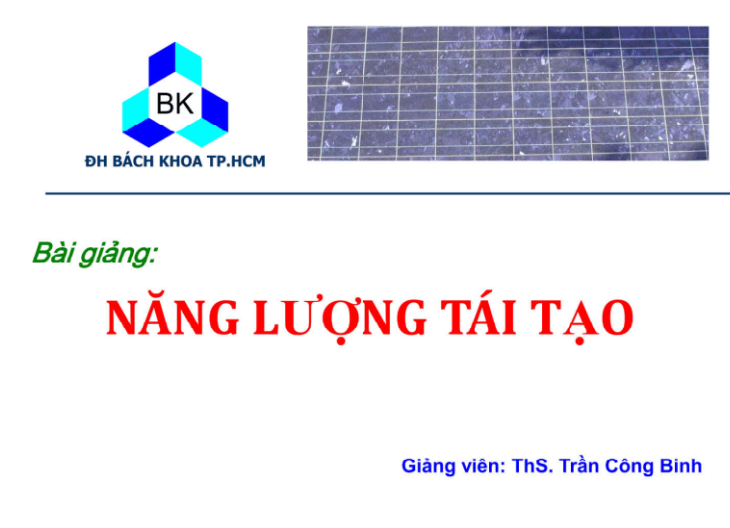 Giáo trình năng lượng tái tạo - Trần Công Binh